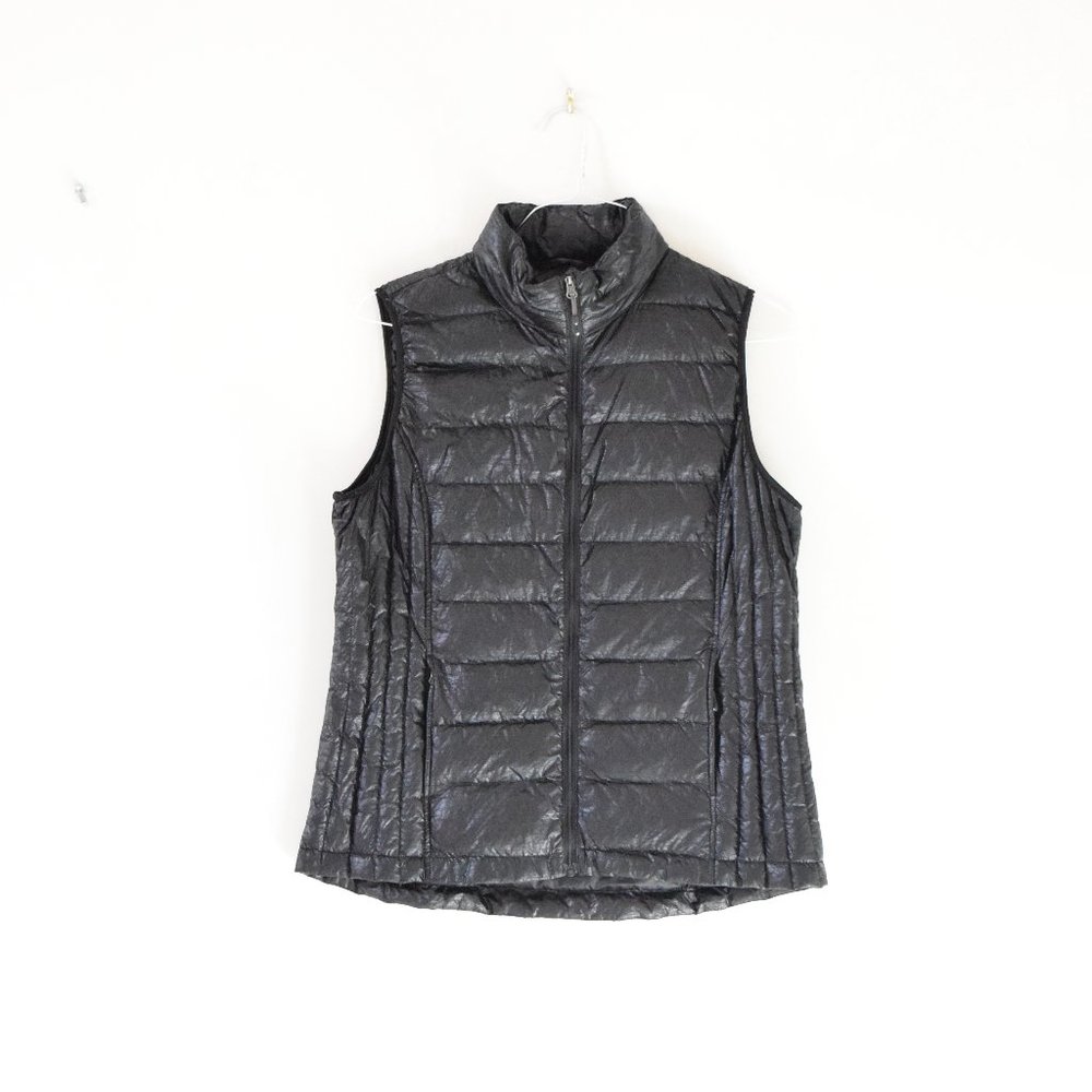 32 DEGREES Black Heat Weatherproof Quilted Packable Down Puffer Vest | Size L